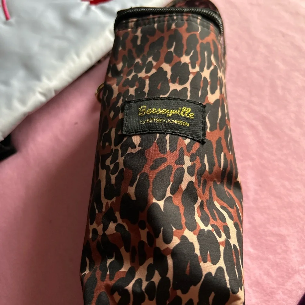 Betsey Johnson rocker chick leopard gold vintage baby diaper bag nwt rockabilly